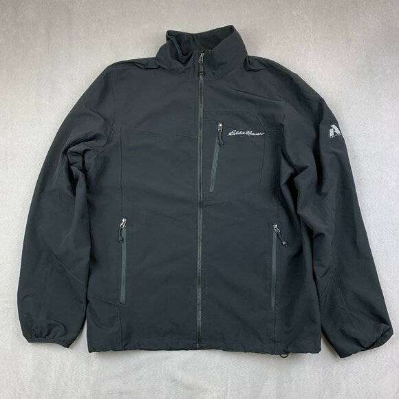 Eddie Bauer First Ascent Mens Sandstone Backbone Jacket Medium Black Full Zip - Picture 1 of 10
